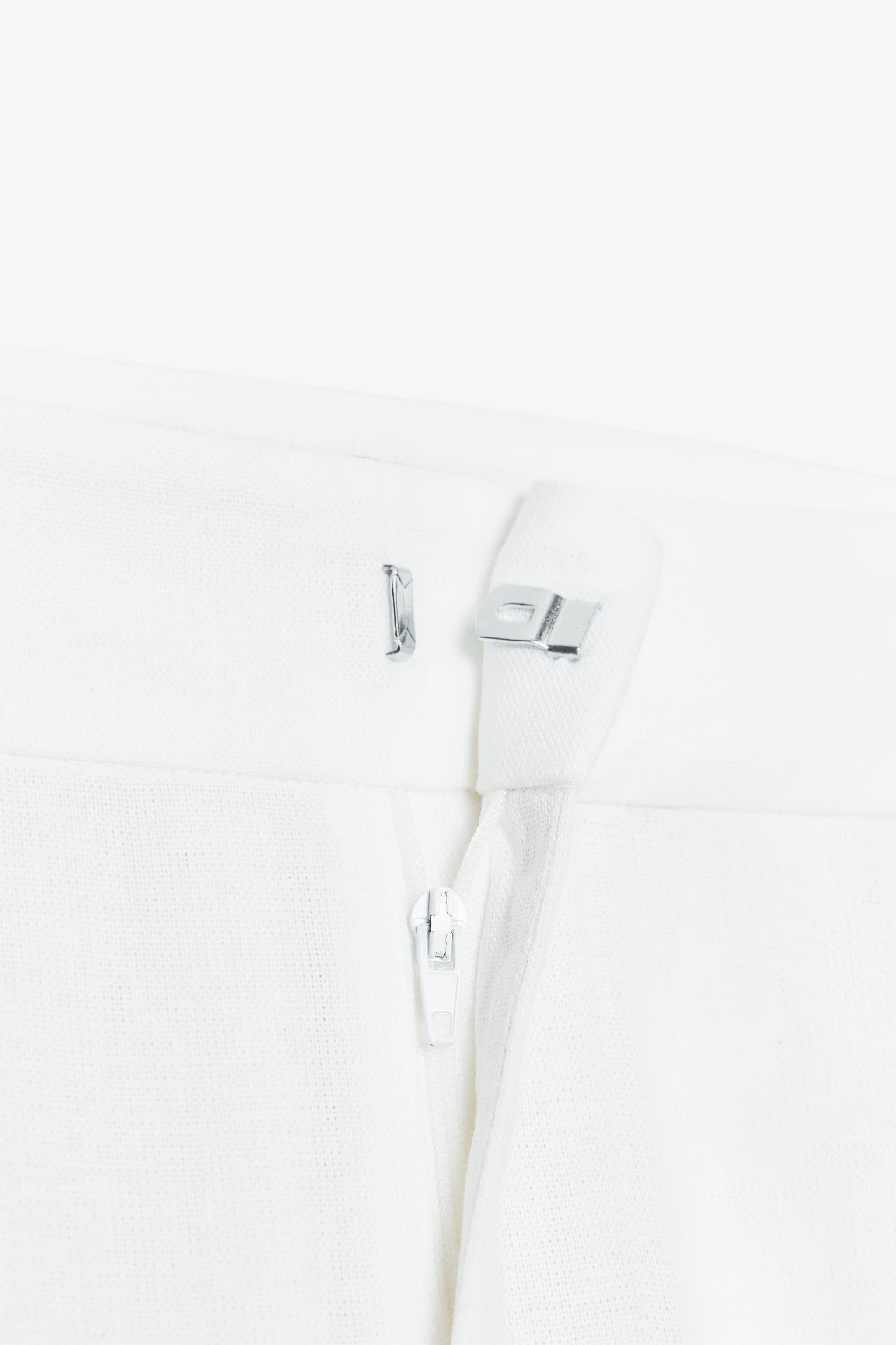 WIDE LEG LINEN BUCKLE PANTS